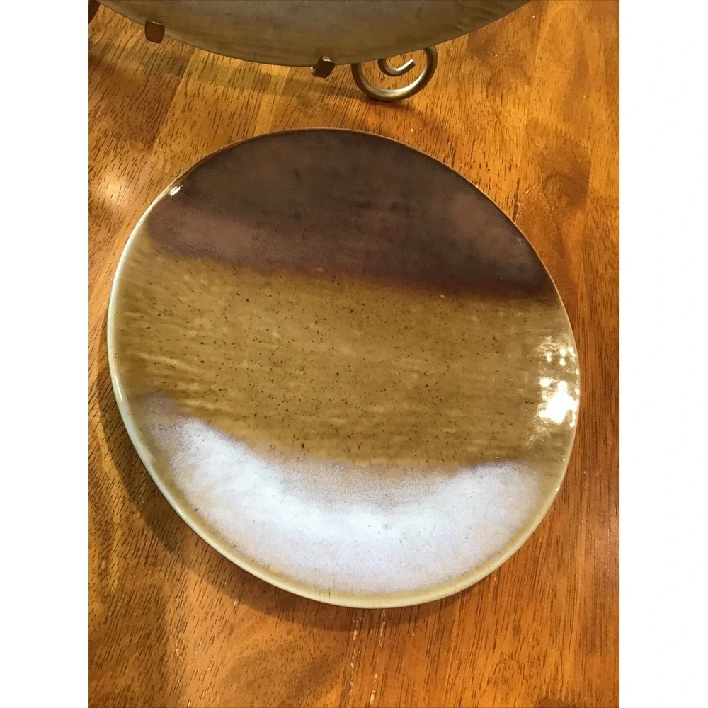 Ombre Dinner and Dessert Plates La Dolce Vita Collection Tan Blush White Artsy